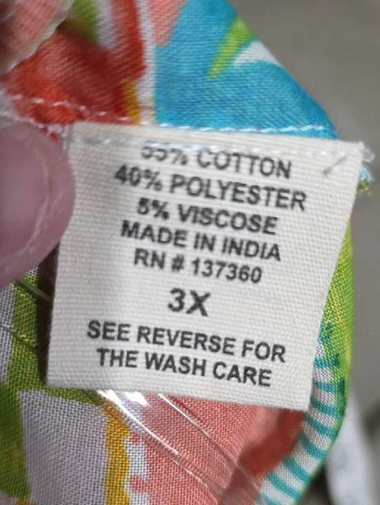 NWT Violet Sky Women's Gauzy Wide Leg Pants Tropical Semi-Sheer Elastic Sz 3X - Picture 11 of 12